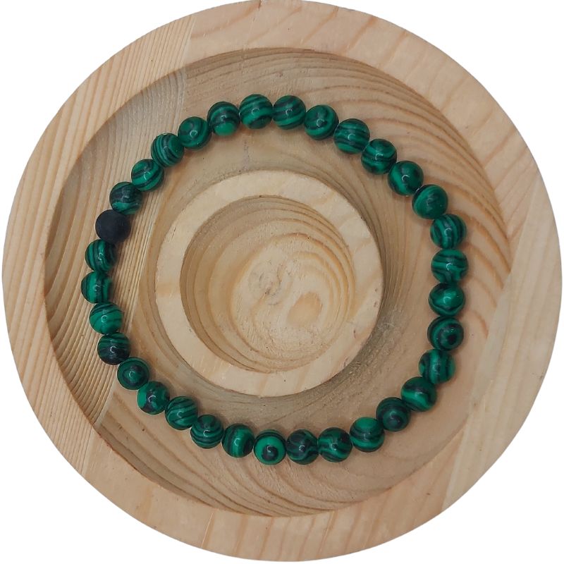 Ensemble Bracelet et Shamballa en Malachite - Litho Natura