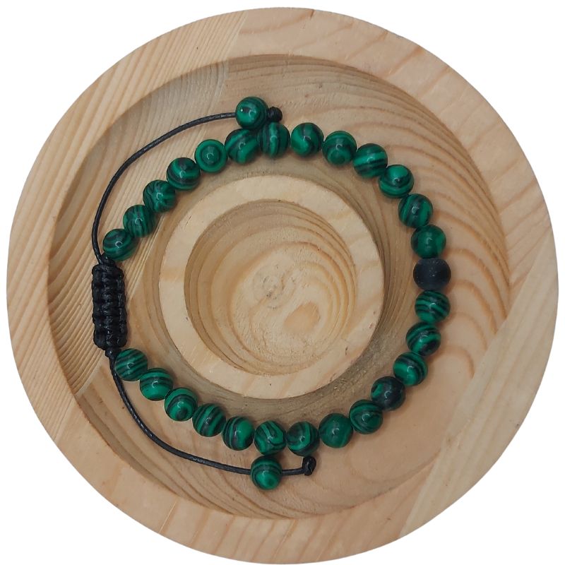Ensemble Bracelet et Shamballa en Malachite - Litho Natura