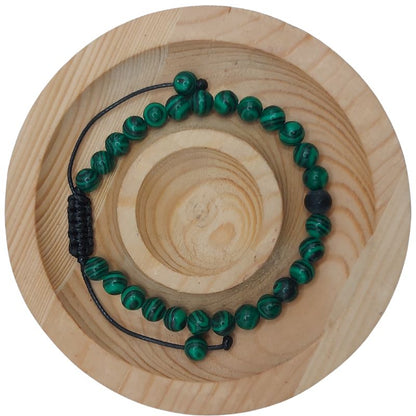 Ensemble Bracelet et Shamballa en Malachite - Litho Natura