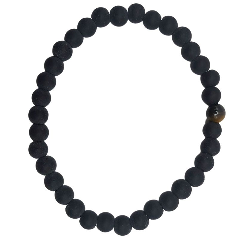 Ensemble Bracelet et Shamballa en Noir Mate - Litho Natura