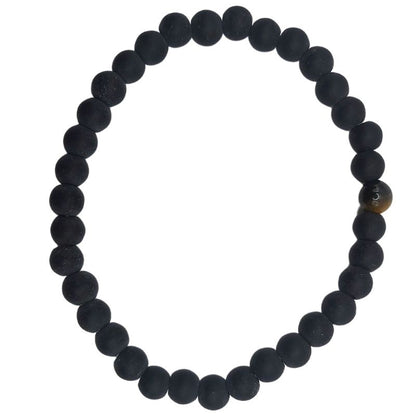 Ensemble Bracelet et Shamballa en Noir Mate - Litho Natura