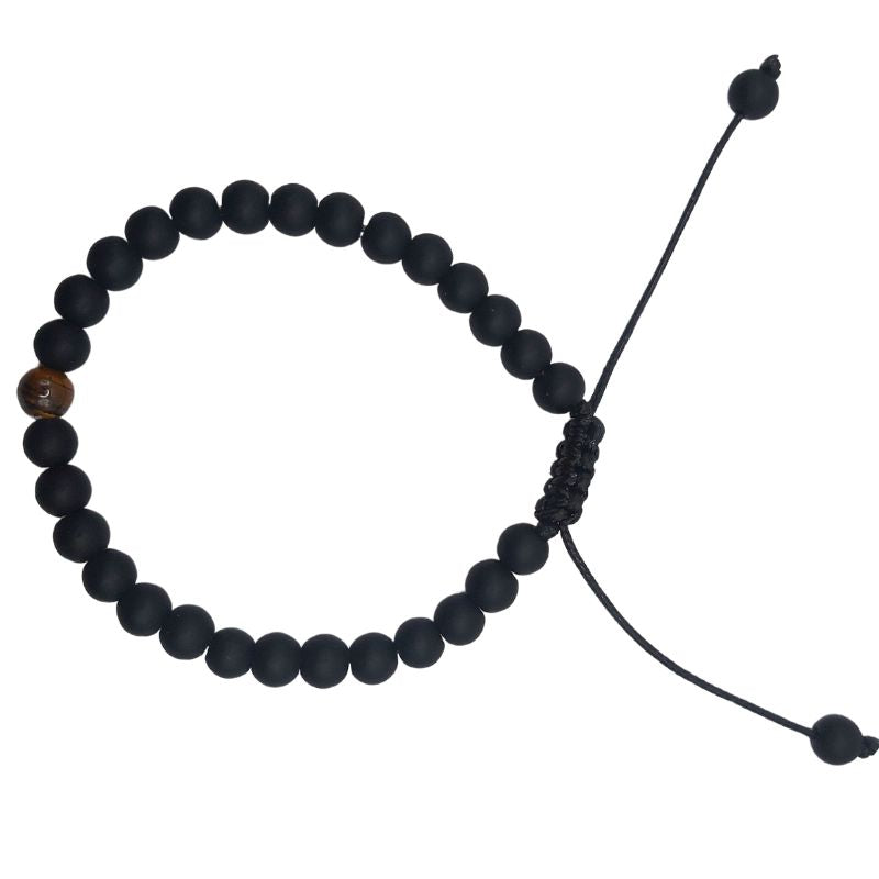 Ensemble Bracelet et Shamballa en Noir Mate - Litho Natura