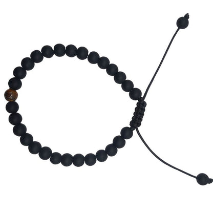 Ensemble Bracelet et Shamballa en Noir Mate - Litho Natura