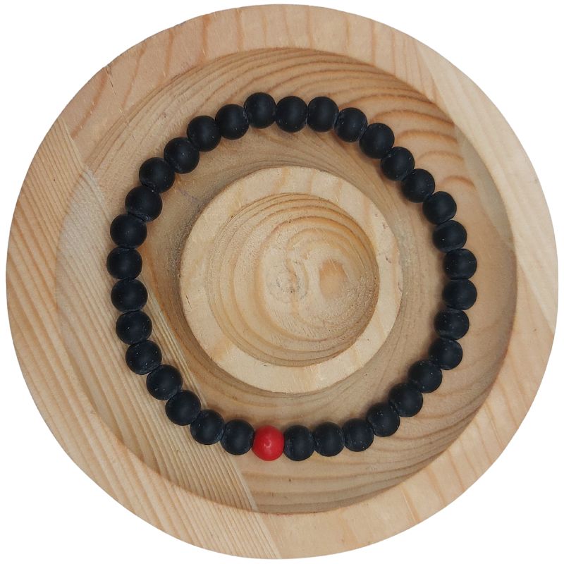 Ensemble Bracelet et Shamballa en Noir Mate - Litho Natura