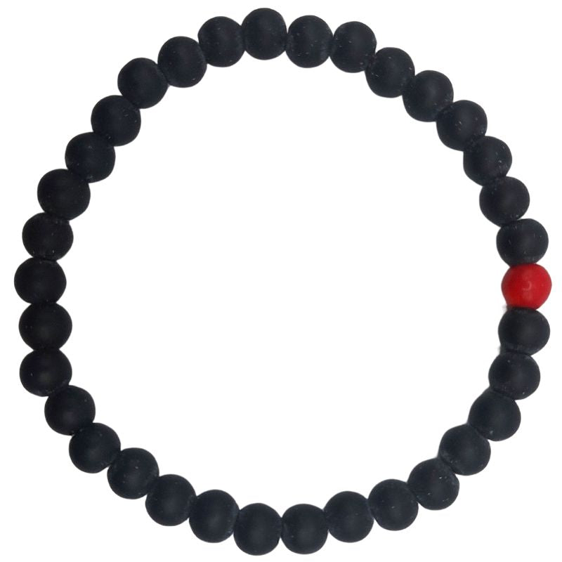 Ensemble Bracelet et Shamballa en Noir Mate - Litho Natura