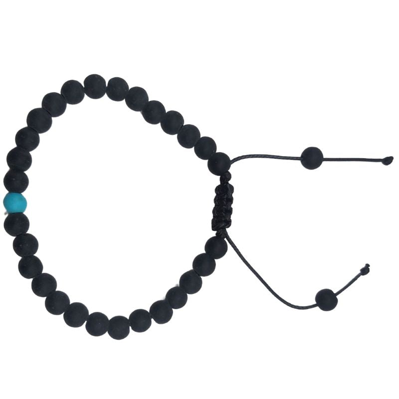 Ensemble Bracelet et Shamballa en Noir Mate - Litho Natura
