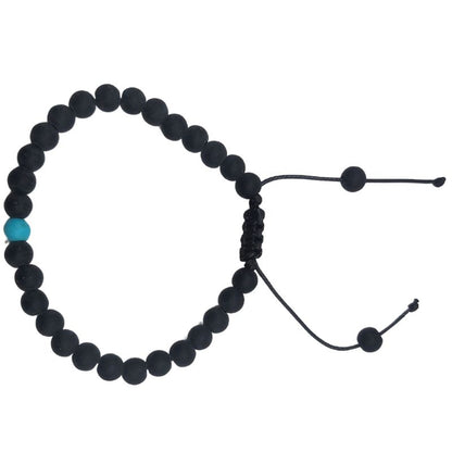 Ensemble Bracelet et Shamballa en Noir Mate - Litho Natura