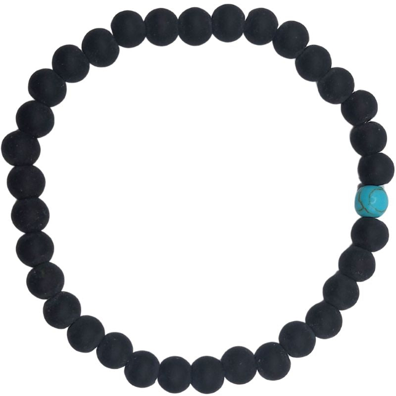 Ensemble Bracelet et Shamballa en Noir Mate - Litho Natura