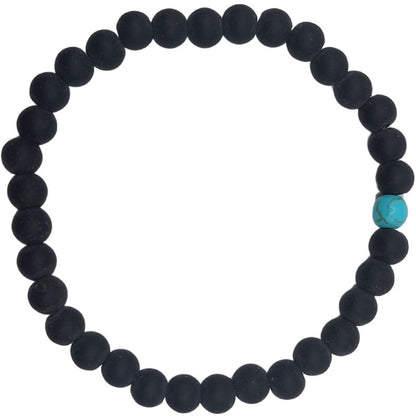 Ensemble Bracelet et Shamballa en Noir Mate - Litho Natura