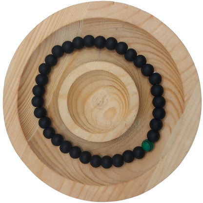 Ensemble Bracelet et Shamballa en Noir Mate - Litho Natura