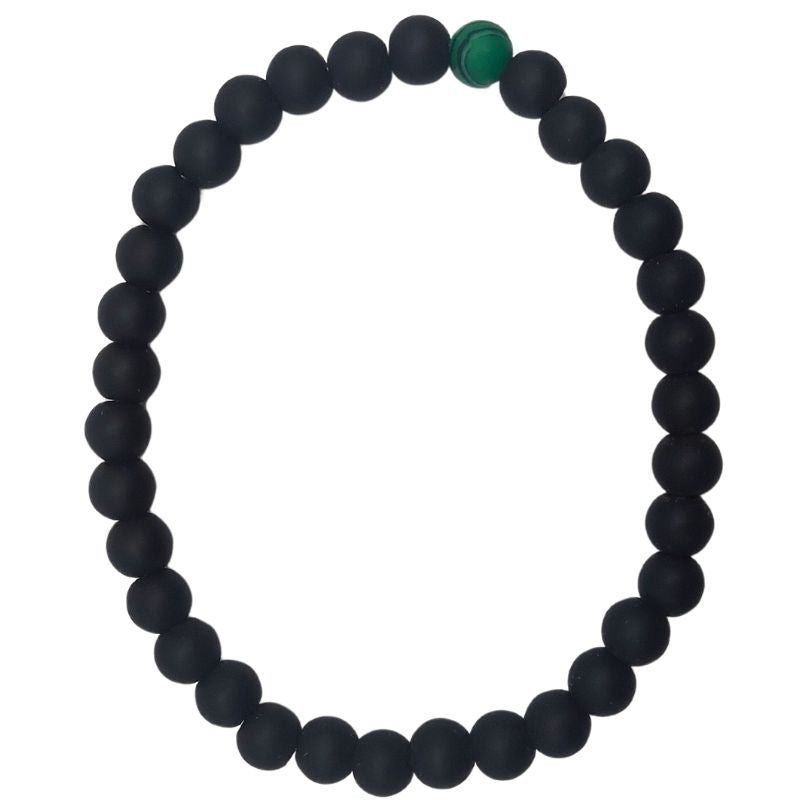 Ensemble Bracelet et Shamballa en Noir Mate - Litho Natura