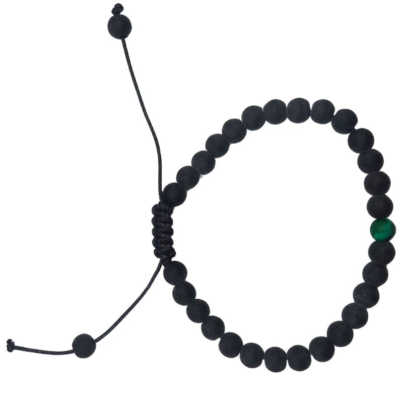 Ensemble Bracelet et Shamballa en Noir Mate - Litho Natura