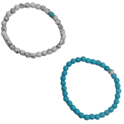 Ensemble Bracelet et Shamballa en Turquoise - Litho Natura