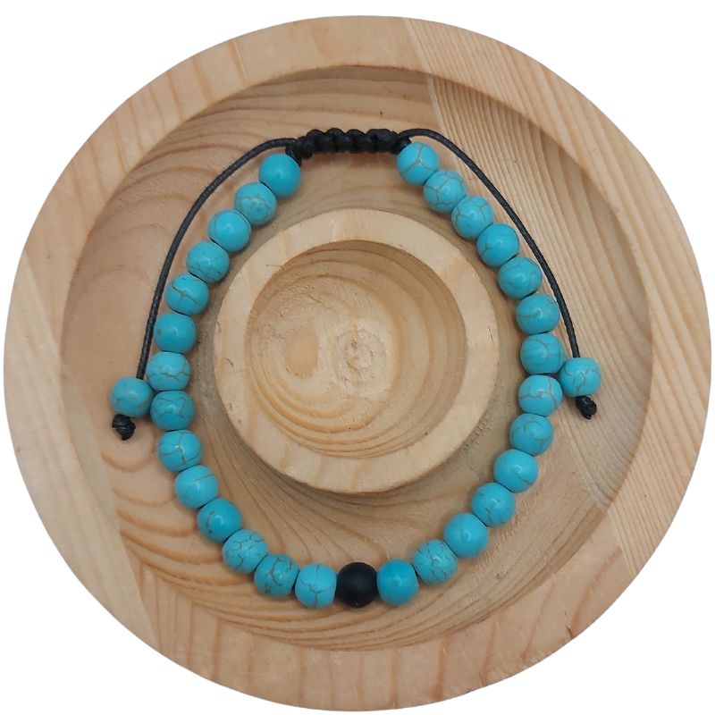 Ensemble Bracelet et Shamballa en Turquoise - Litho Natura