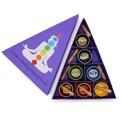 Ensemble de 7 Bols Chantants Colorés - Coffret Bols 7 Chakras