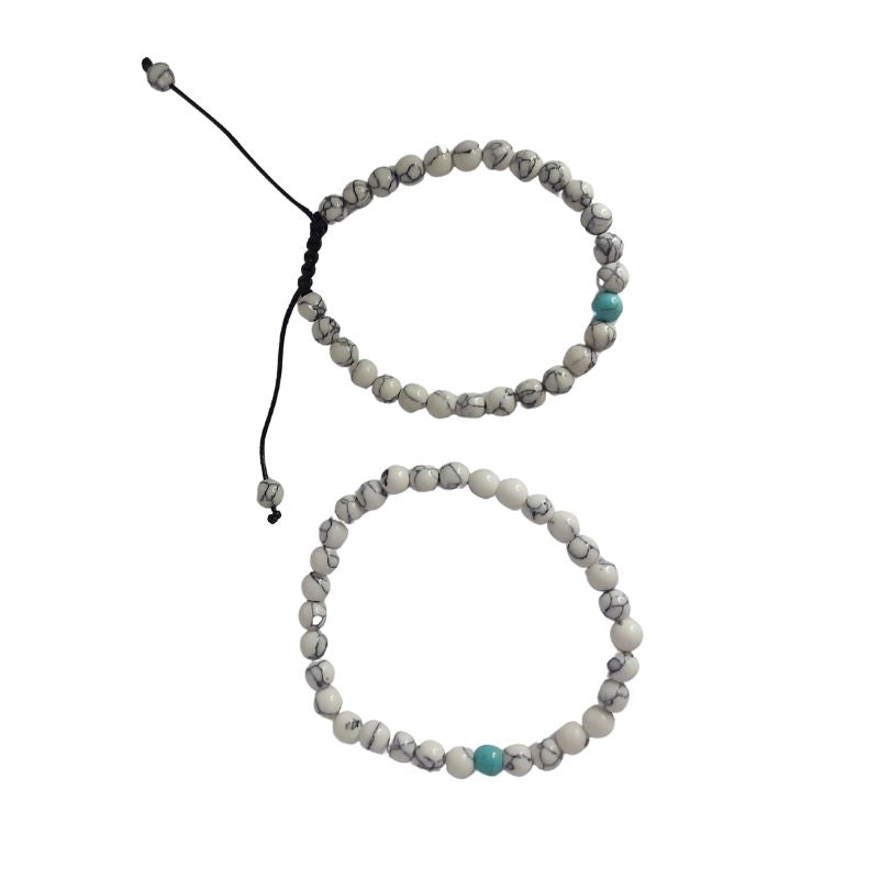 Ensemble Bracelet et Shamballa en Turquoise