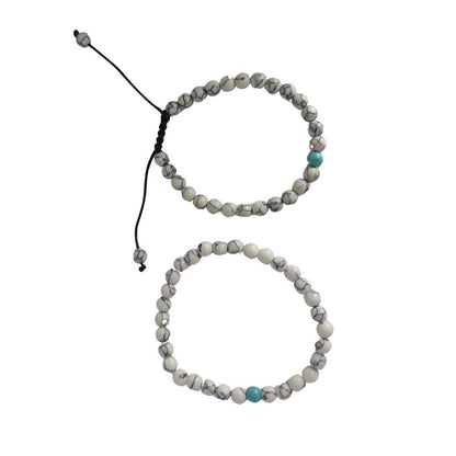 Ensemble Bracelet et Shamballa en Turquoise