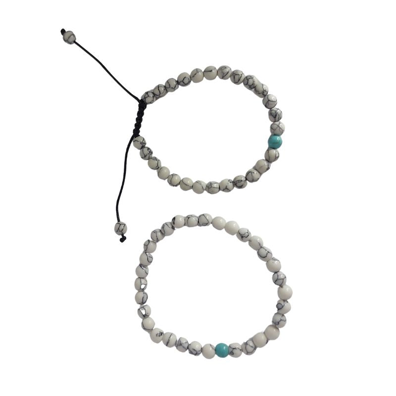 Ensemble Bracelet et Shamballa en Turquoise
