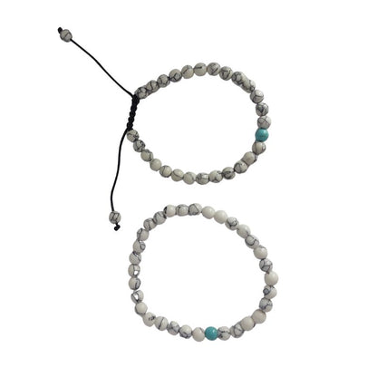 Ensemble Bracelet et Shamballa en Turquoise