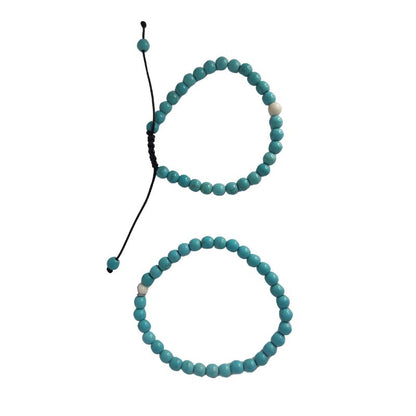 Ensemble Bracelet et Shamballa en Turquoise