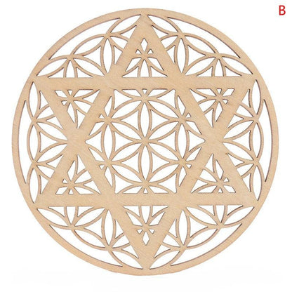 Fleur de Vie en Bois – Rechargeur de Pierres Naturelles 10 cm - Litho Natura