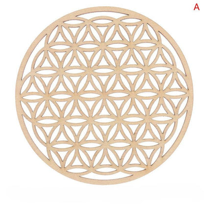 Fleur de Vie en Bois – Rechargeur de Pierres Naturelles 14 cm - Litho Natura