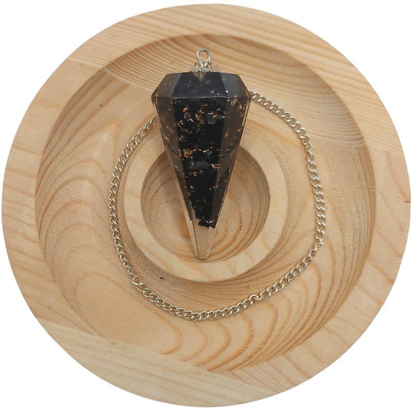 Pendule Facette Orgonite en Tourmaline Noire - Litho Natura