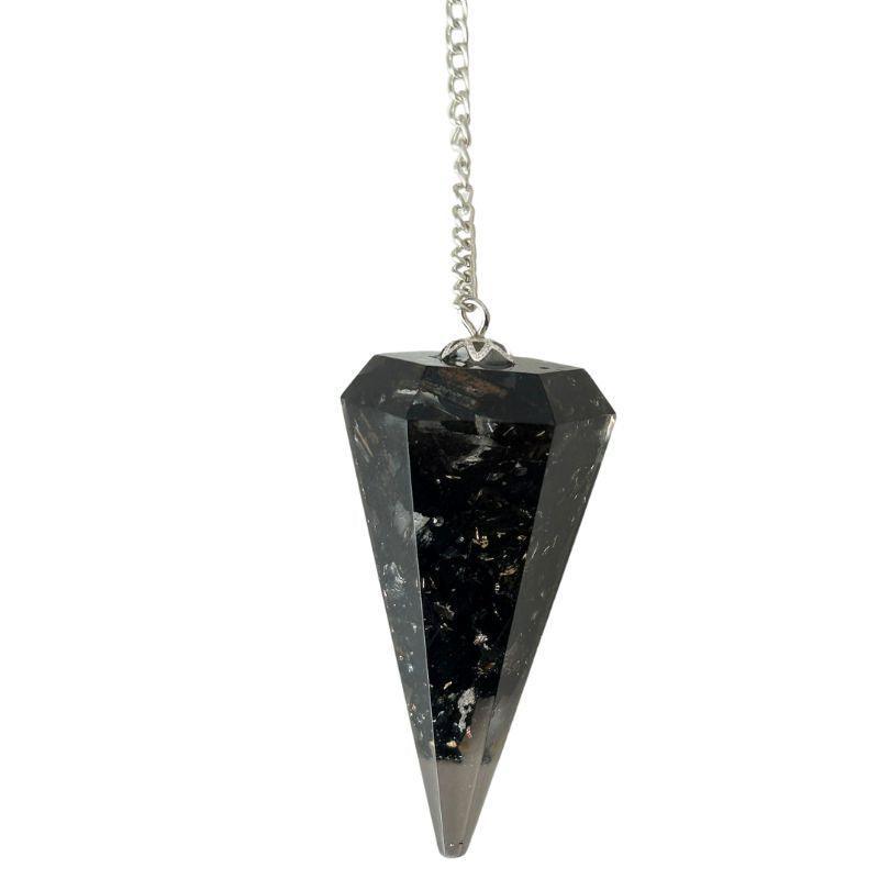 Pendule Facette Orgonite en Tourmaline Noire - Litho Natura