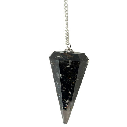 Pendule Facette Orgonite en Tourmaline Noire - Litho Natura