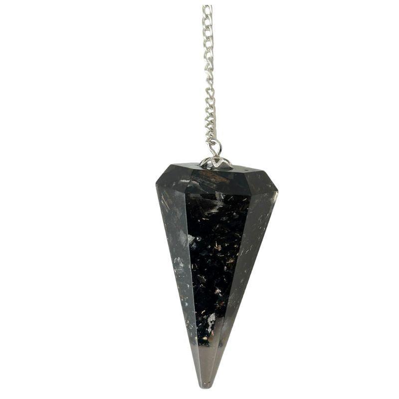 Pendule Facette Orgonite en Tourmaline Noire - Litho Natura