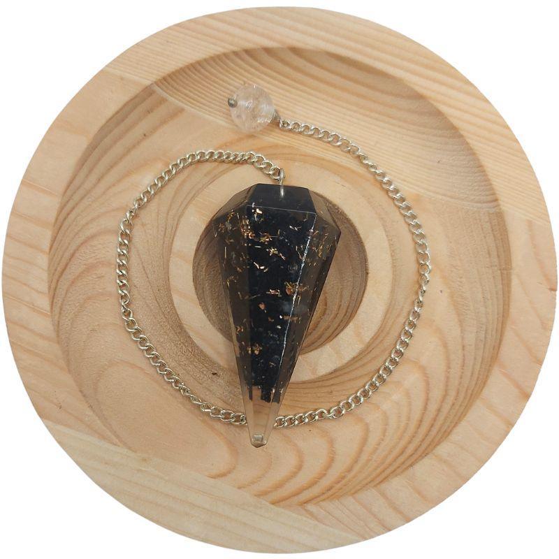 Pendule Facette Orgonite en Tourmaline Noire - Litho Natura