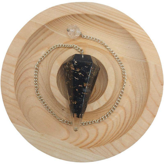 Pendule Facette Orgonite en Tourmaline Noire - Litho Natura