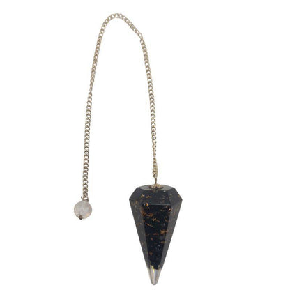 Pendule Facette Orgonite en Tourmaline Noire - Litho Natura