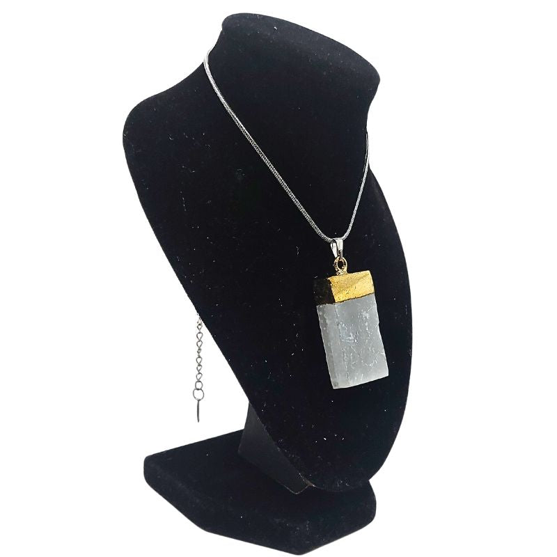 Pendentif Doré en Sélénite Naturelle