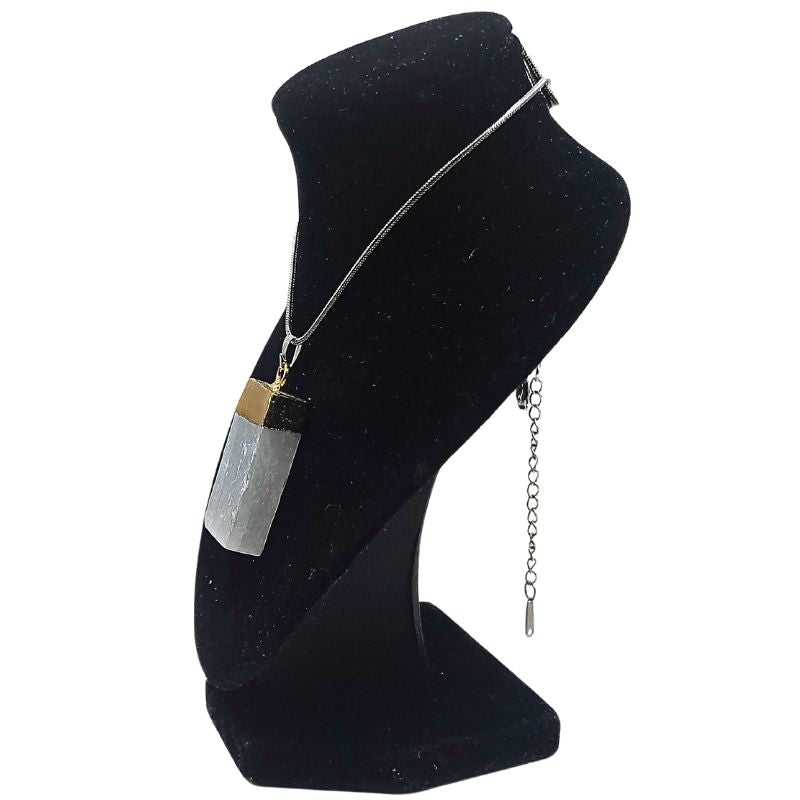 Pendentif Doré en Sélénite Naturelle