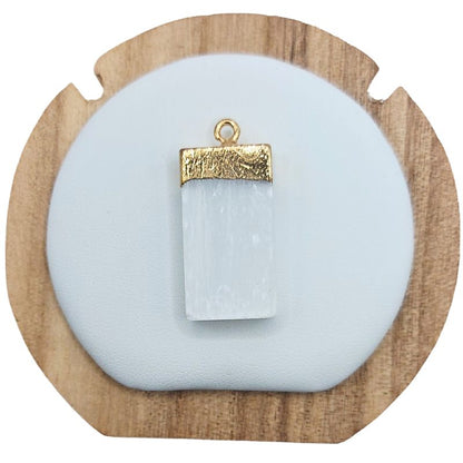 Pendentif Doré en Sélénite Naturelle
