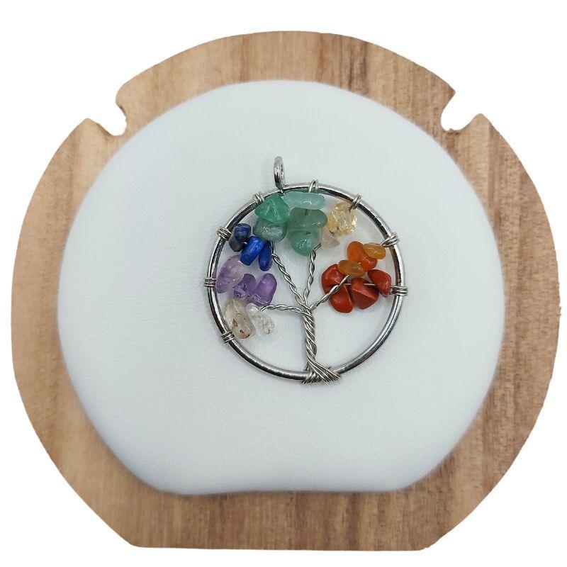 Pendentif Arbre de Vie 7 Chakras - Qualité A - Litho Natura