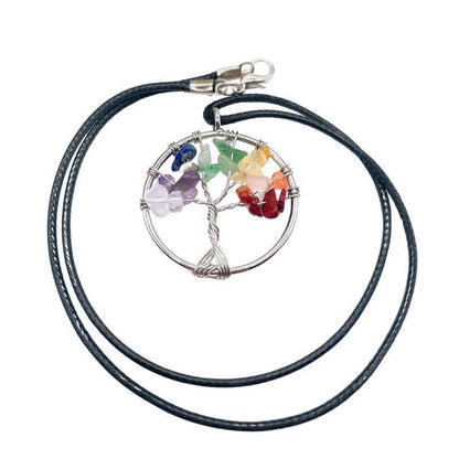 Pendentif Arbre de Vie 7 Chakras - Qualité A - Litho Natura