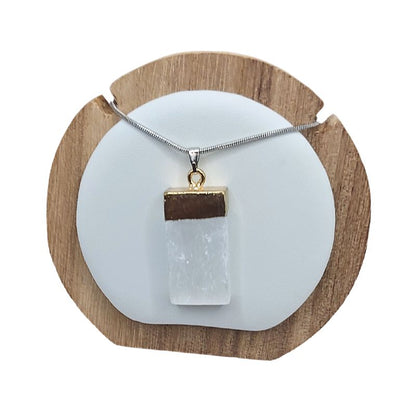 Pendentif Doré en Sélénite Naturelle