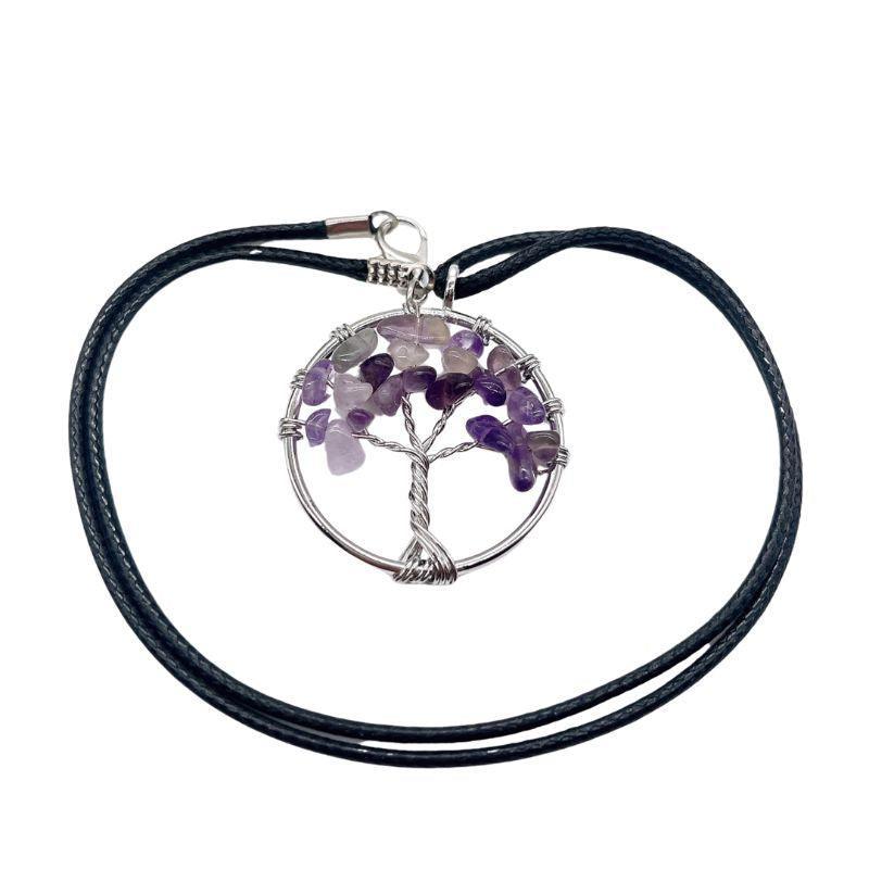 Pendentif Arbre de Vie en Améthyste - Qualité A - Litho Natura