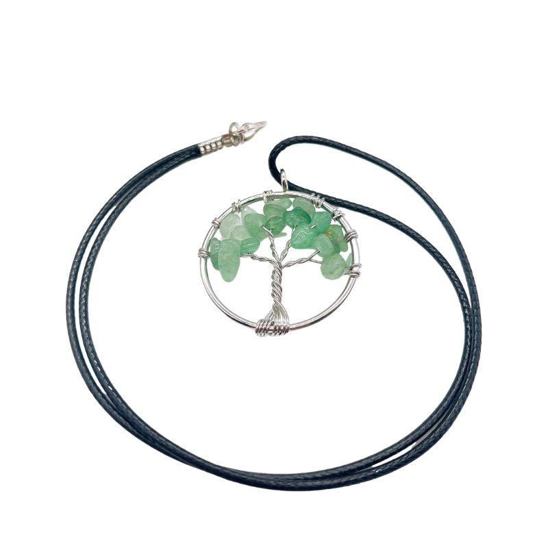 Pendentif Arbre de Vie en Aventurine Verte - Qualité A - Litho Natura