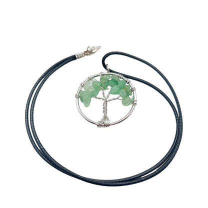 Pendentif Arbre de Vie en Aventurine Verte - Qualité A - Litho Natura