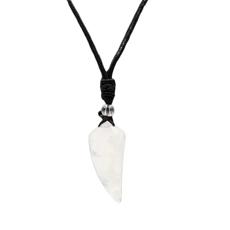 Pendentif Dent de Loup en Pierres Naturelles – Amulette de Puissance et de Protection - Litho Natura