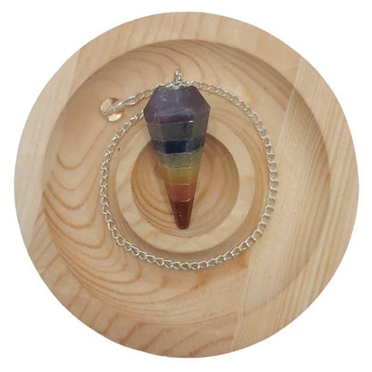 Pendule Facette au 7 pierres Chakras - Litho Natura