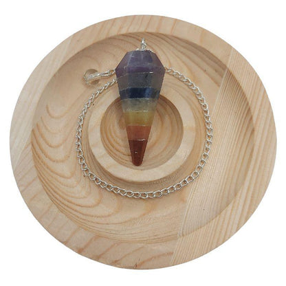 Pendule Facette au 7 pierres Chakras - Litho Natura