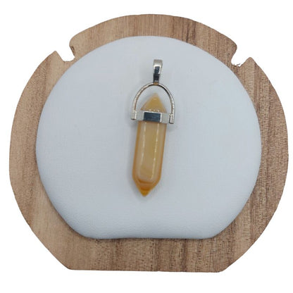 Pendentif en Forme de Pointe en Agate Jaune – Qualité A