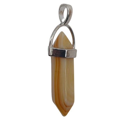 Pendentif en Forme de Pointe en Agate Jaune – Qualité A
