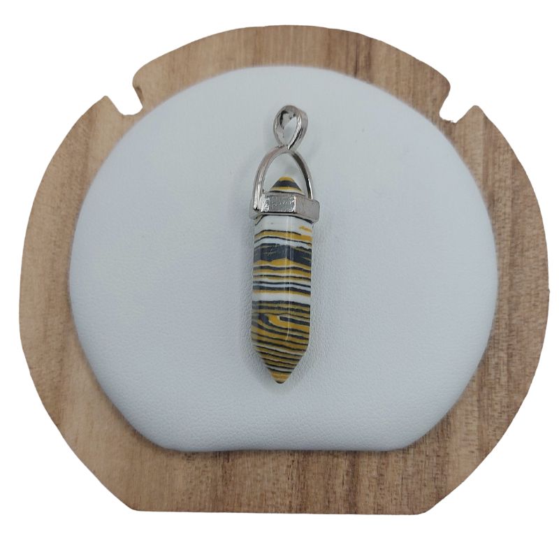 Pendentif en Forme de Pointe en Agate Zèbre – Qualité A