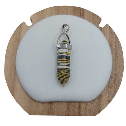Pendentif en Forme de Pointe en Agate Zèbre – Qualité A