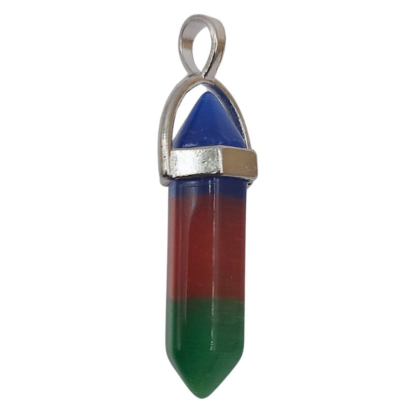 Pendentif en Forme de Pointe en Aqua Tricolor – Qualité A
